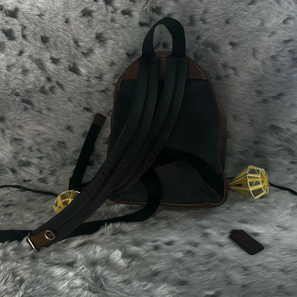 Mini coach Charlie Backpack Bag In Pebble Leather Saddle - Picture 3 of 13